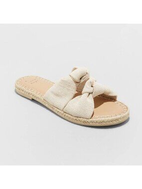 Miriam Double Knotted Espadrille Slide Sandals Beige Size 7 By A New Day™